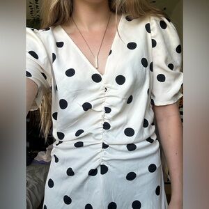 A New Day Cream and Black Polka Dot Dress